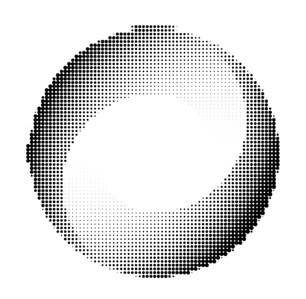 Vector vórtice de gradiente de medio tono en círculo de remolino de puntos