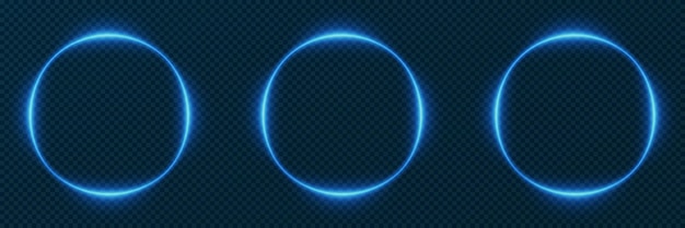 Vórtice de neón Efecto de luz de línea curva Vector de círculo mágico Espiral brillante