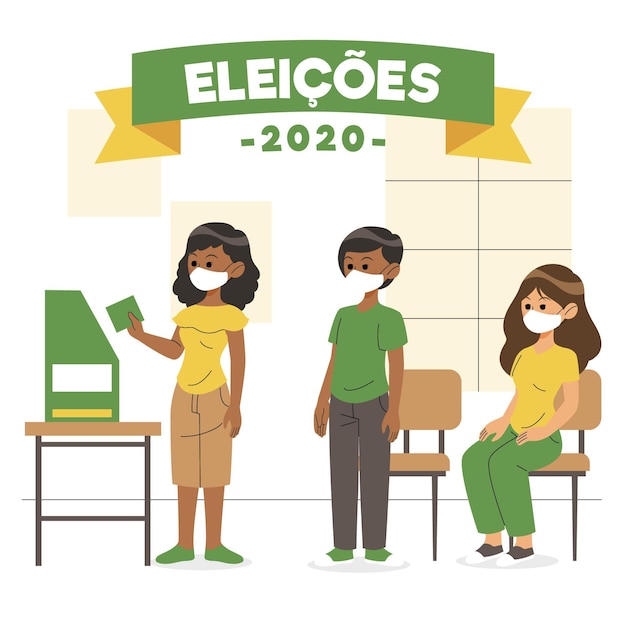 Votantes de Brasil esperando en cola