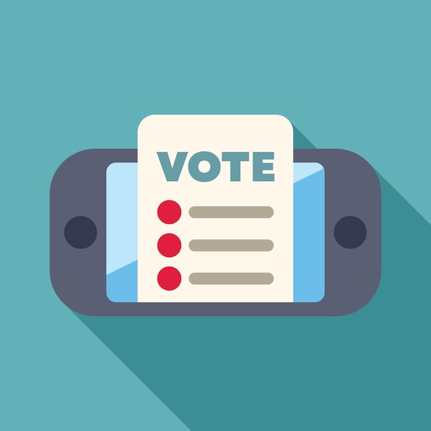Voto en línea utilizando la aplicación de teléfono inteligente concepto de política móvil