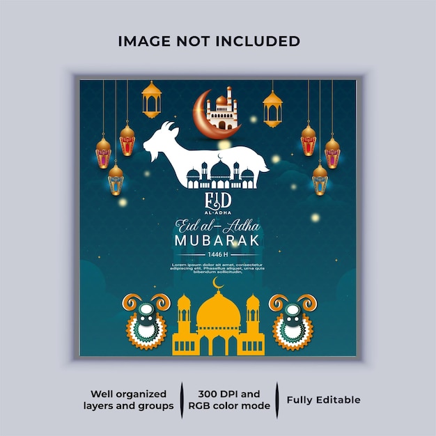 Voy a crear una fantástica tarjeta de felicitación de Eid al Adha Mubarak