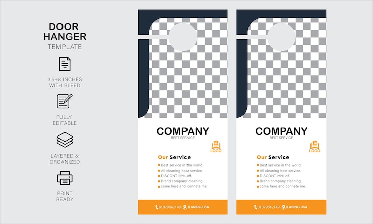 Vector voy a crear la mejor plantilla de diseño de colgadores de puerta para su negocio