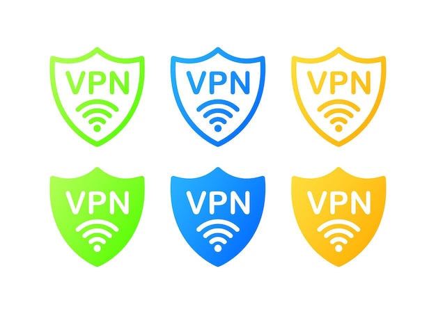 VPN Color plano seguro vpn Iconos vectoriales