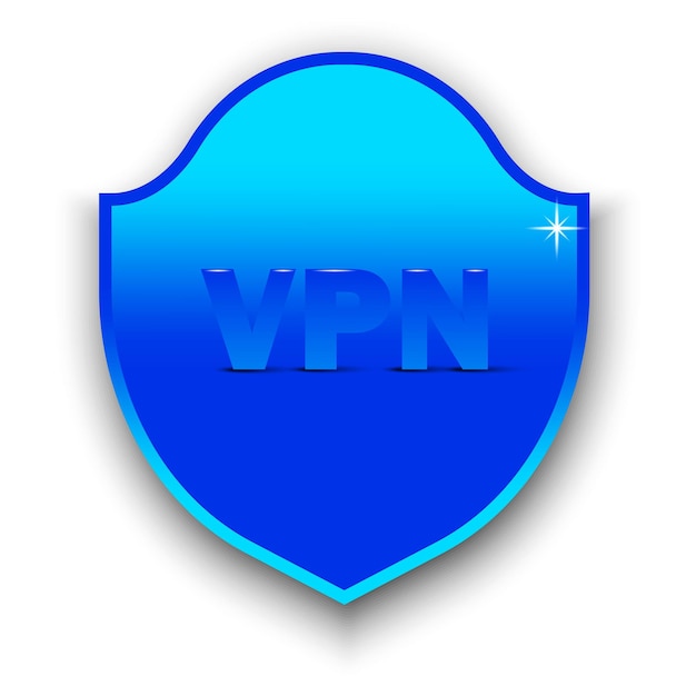 Vector vpn conectividad de red privada virtual escudo de vpn azul seguridad y privacidad en internet