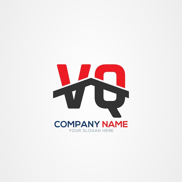 VQ o QV Creative Modern Letters Elemento de diseño del logotipo