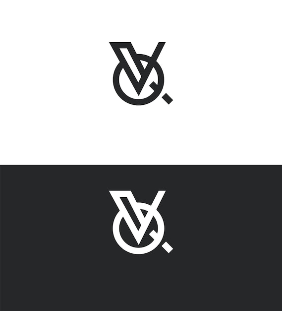 VQ QV Letrero Logotipo Símbolo de signo de identidad