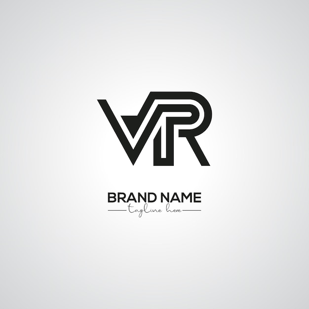 VR Creative RV Diseño de logotipo de letras para la marca corporativa