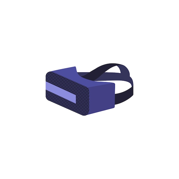 Vr o gafas de realidad virtual d vista frontal ilustración vectorial plana aislada