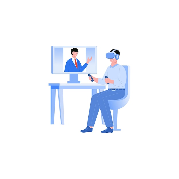 VR Training and Remote Collaboration Illustration