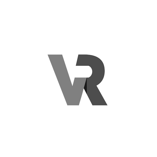 Vr virtual 3d font tecnología moderna logo realidad virtual
