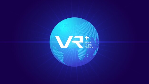 VR VRP tecnología digital tierra Perspectiva espacio azul profundo tecnología efecto vector elementos