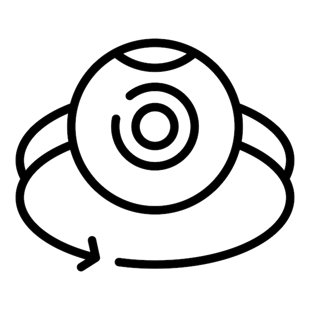 Vr web cámara icono contorno vector Plataforma digital Cine virtual