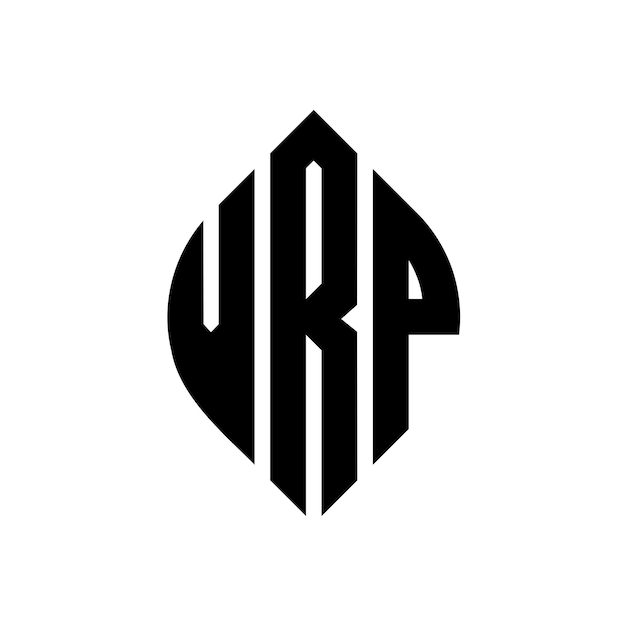 VRP diseño de logotipo de letras circulares con forma de círculo y elipse VRP letras elípticas con estilo tipográfico Las tres iniciales forman un logotipo de círculo VRP círculo emblema monograma abstracto letra marca vector