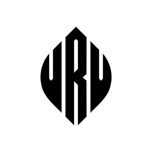 VRW diseño de logotipo de letras circulares con forma de círculo y elipse VRW letras elípticas con estilo tipográfico Las tres iniciales forman un logotipo de círculo VRW círculo emblema monograma abstracto letra marca vector