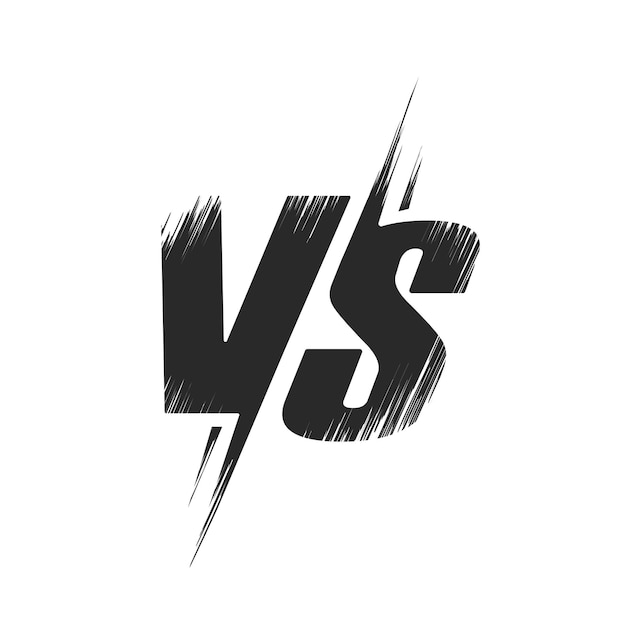 Vector vs versus icon logo negro blanco símbolo lucha competencia batalla deporte juego grunge dibujo y pintura