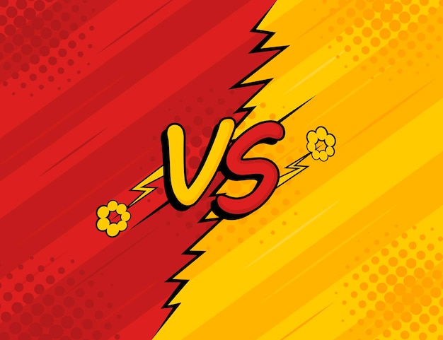 VS. Versus. Lucha contra fondos de diseño de estilo cómic. Ilustración de vector de estilo plano moderno.