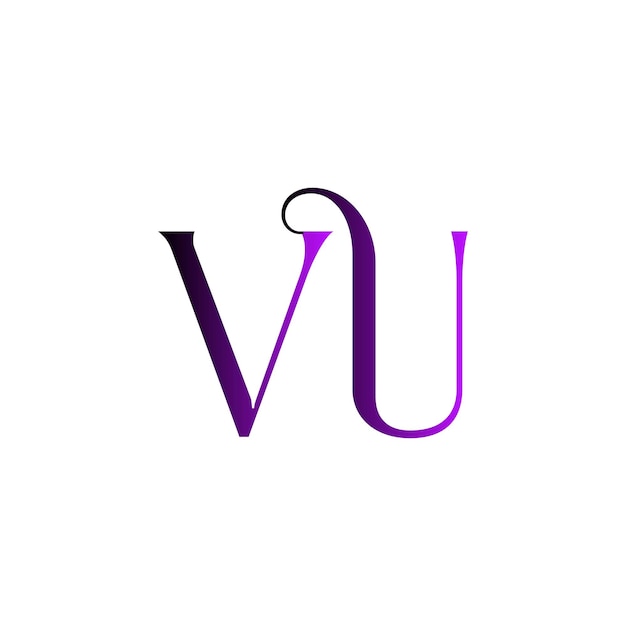 VU logo Monogram Lettermark Initial Elegant logo Typography Purple gradient