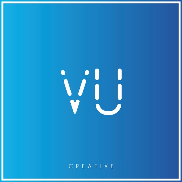 VU Premium Vector Latter Diseño de logotipo Ilustración de logotipo minimalista Diseño gráfico Diseño de monograma