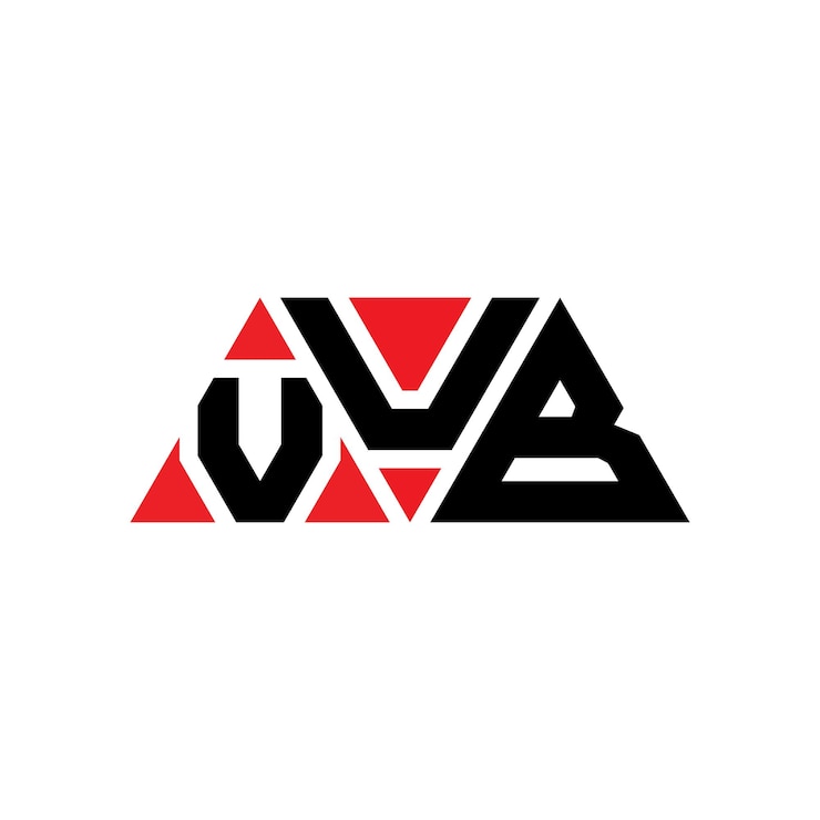 Vector vub diseño de logotipo de letra triangular con forma de triángulo vub diseño del logotipo del triángulo monograma vub triángulo vectorial plantilla del logotipo con color rojo vub logotipo triangular simple elegante y lujoso logotipo vub