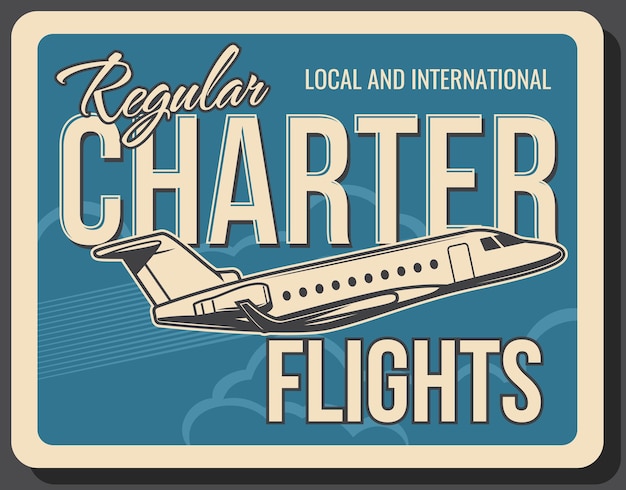 Vector vuelos charter regulares jet privado internacional