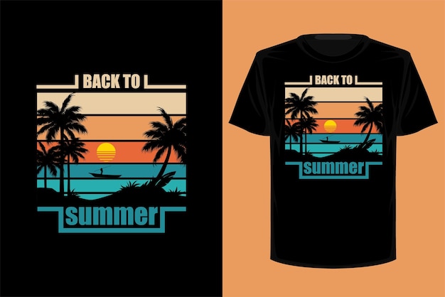 De vuelta al diseño de camisetas vintage retro de verano