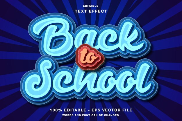 De vuelta a la escuela 3D efecto de estilo de texto moderno editable