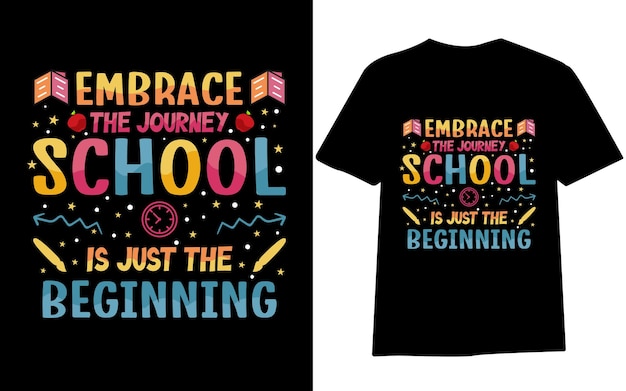 De vuelta a la escuela diseño de camiseta primer día en la escuela cien días de escuela