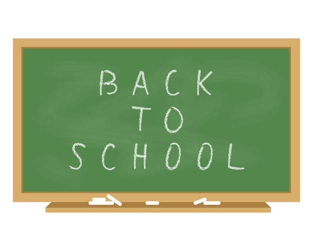 De vuelta a la escuela escrito en una pizarra Ilustración vectorial 1
