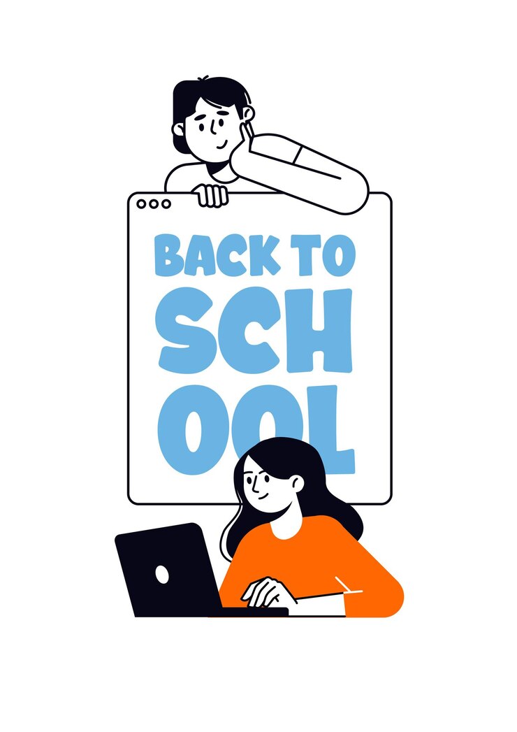 De vuelta a la escuela escrito en tablero blanco Instagram y Facebook historia