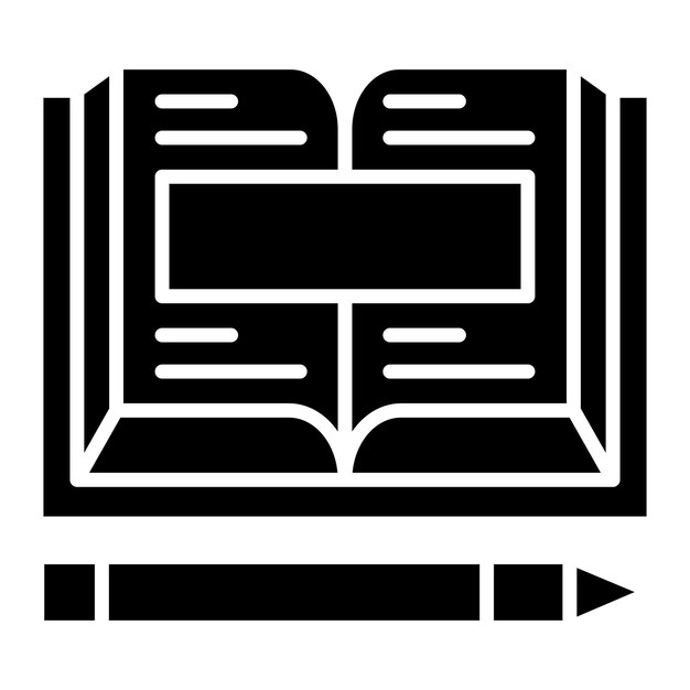 De vuelta a la escuela Glyph Ilustración en negro sólido