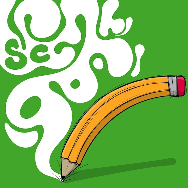 De vuelta a la escuela el humo que sale del lápiz en diseño plano y la formación de la palabra escuela para volver a la escuela