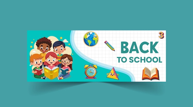 De vuelta a la plantilla de banner web de la escuela