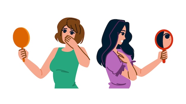 vulnerabilidad mujer espejo vector de miedo