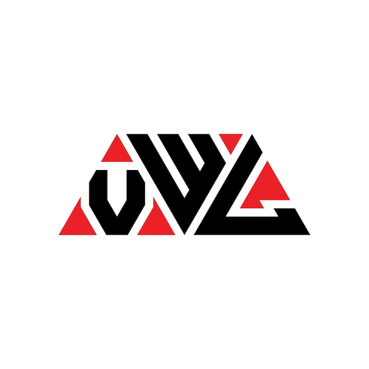 Vector vwl diseño de logotipo de letra triangular con forma de triángulo vwl diseño del logotipo triangular monograma vwl modelo de logotipo vectorial triángulo con color rojo vwl logotipo triangular simple elegante y lujoso logotipo vwl
