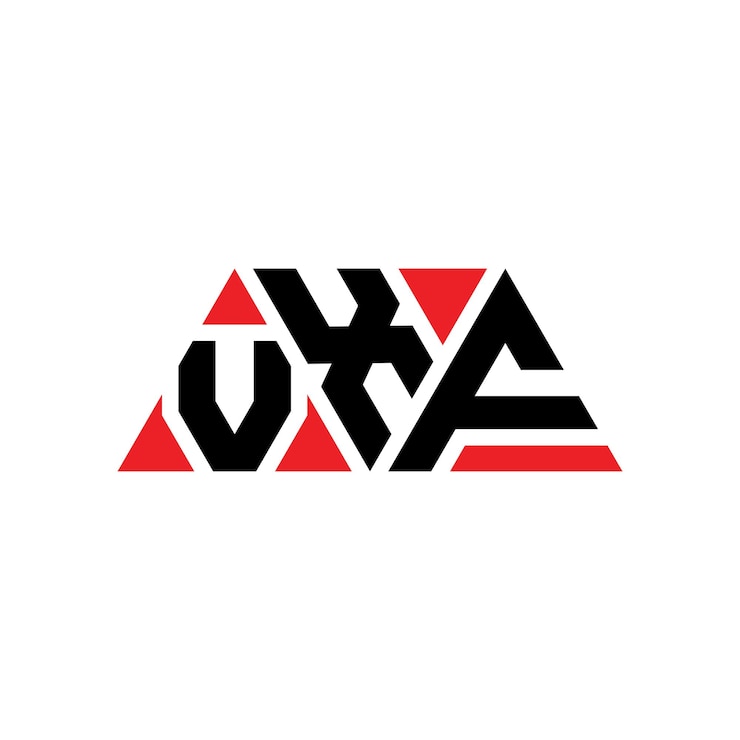 Vector vxf diseño de logotipo de letra triangular con forma de triángulo vxf triángulo diseño del logotipo monograma vxf vector triángulo plantilla del logotipo con color rojo vxf logotipo triangular sencillo elegante y lujoso logotipo vxf