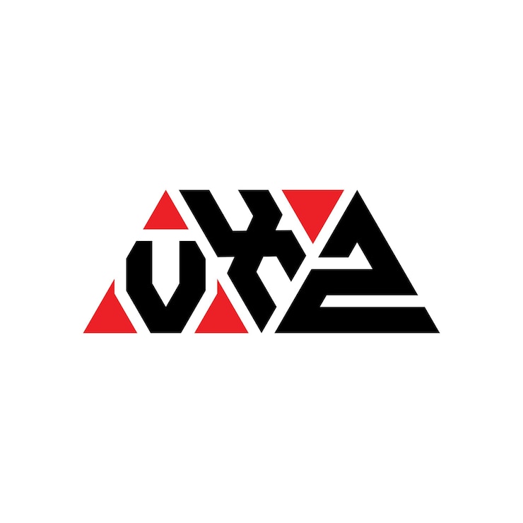 Vector vxz triángulo diseño de la letra del logotipo con forma de triángulo vxz diseño del logotipo del triángulo monograma vxz vector triángulo logotipo plantilla con color rojo vxz logotipo triangular sencillo elegante y lujoso logotipo vxz