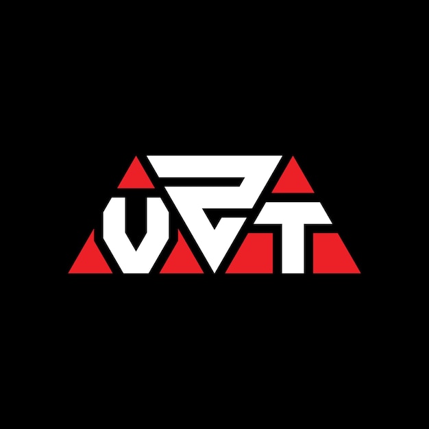 VZT triángulo diseño de la letra del logotipo con forma de triángulo VZT diseño del logotipo del triángulo monograma VZT modelo de logotipo vectorial del triangle con color rojo VZT logotipo triangular sencillo elegante y lujoso Logotipo VZT