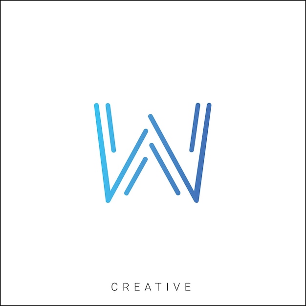W Diseño creativo del logotipo Diseño mínimo del logotipo Diseño clásico Vector último diseño del logotipo Monograma