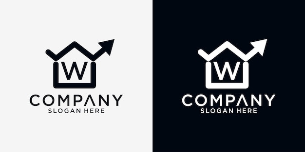 Vector w diseño de logotipo de finanzas para el hogar