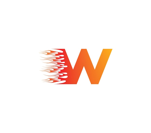 W fuego concepto de diseño de logotipo del alfabeto creativo