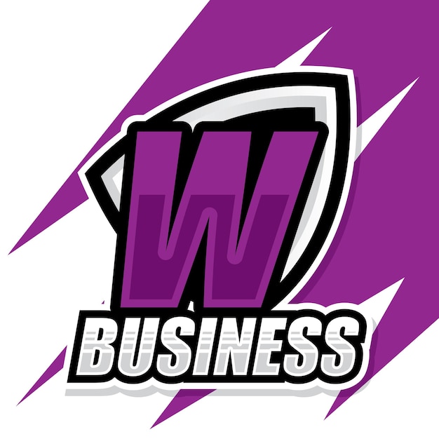 W letra marca Esport logo equipo moderno simple e deportes plantilla fuente juegos fuente logo ilustración