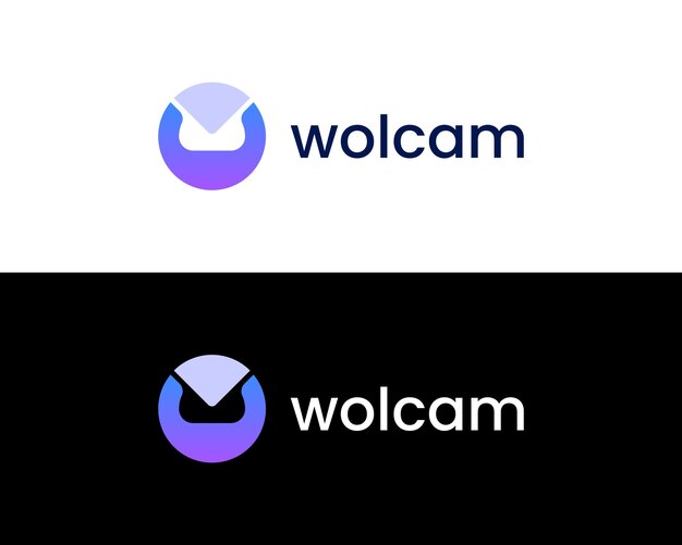 W Moderno modelo de diseño de logotipo de la webcam