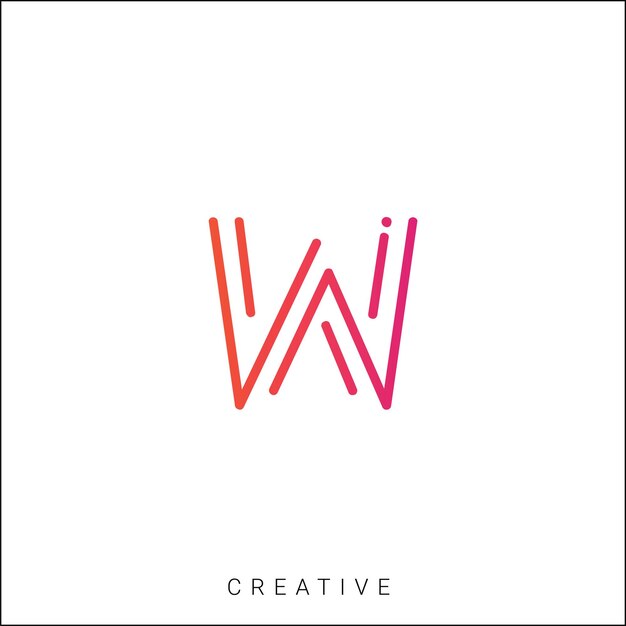 W plantilla de logo Vector colorido monograma símbolo fuente logotipo diseño moderno inicial basado en LOGO