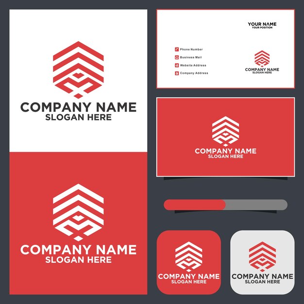 W vector logo hexagonal letra inicial