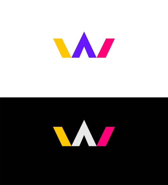 wa logo wa letra wa monograma wa icono aw aw logo aw letra aw icono aw diseño