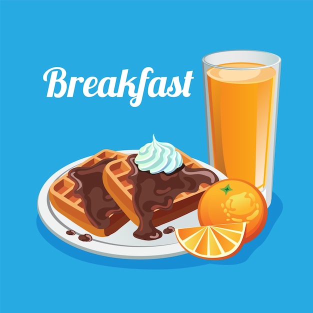 waffle de comida de desayuno