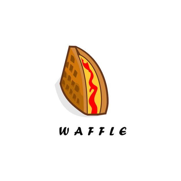 Waffle delicioso diseño de logotipo derretido