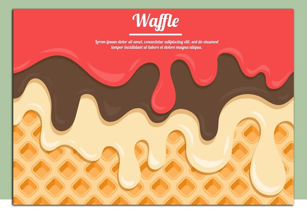 Vector un waffle hace publicidad de una crema de waffle