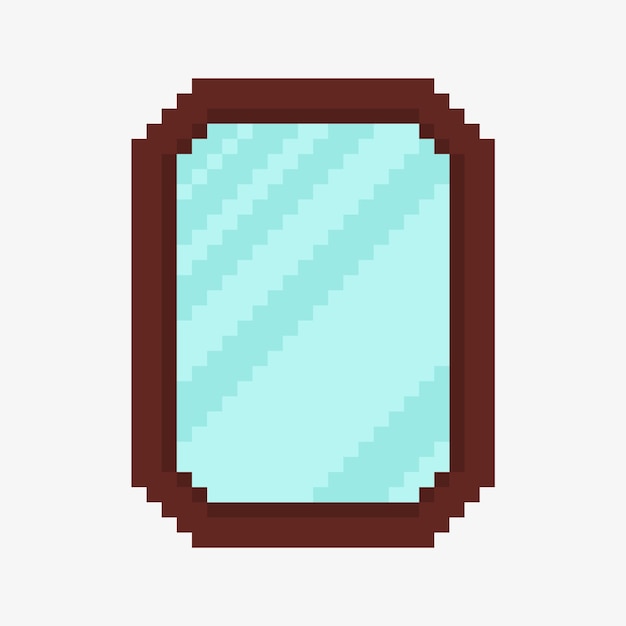 wall mirror pixel art icon vector illustration