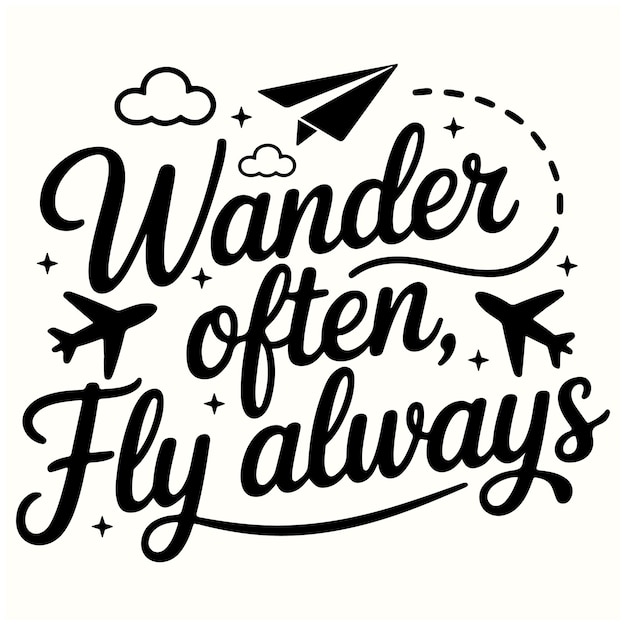 Wander Often Fly Always - Inspirational Travel Quote